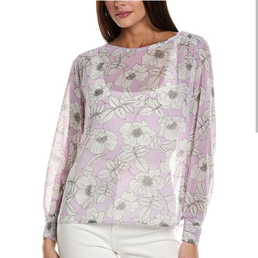 Cabi Purple Poppy Blouse